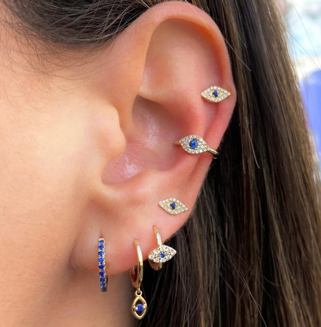 18K Gold Plated Evil Eye Earrings