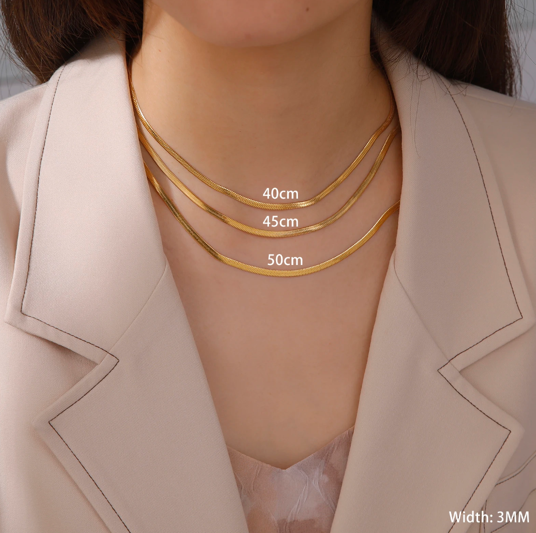 18K Gold Plated Choker with Measurements