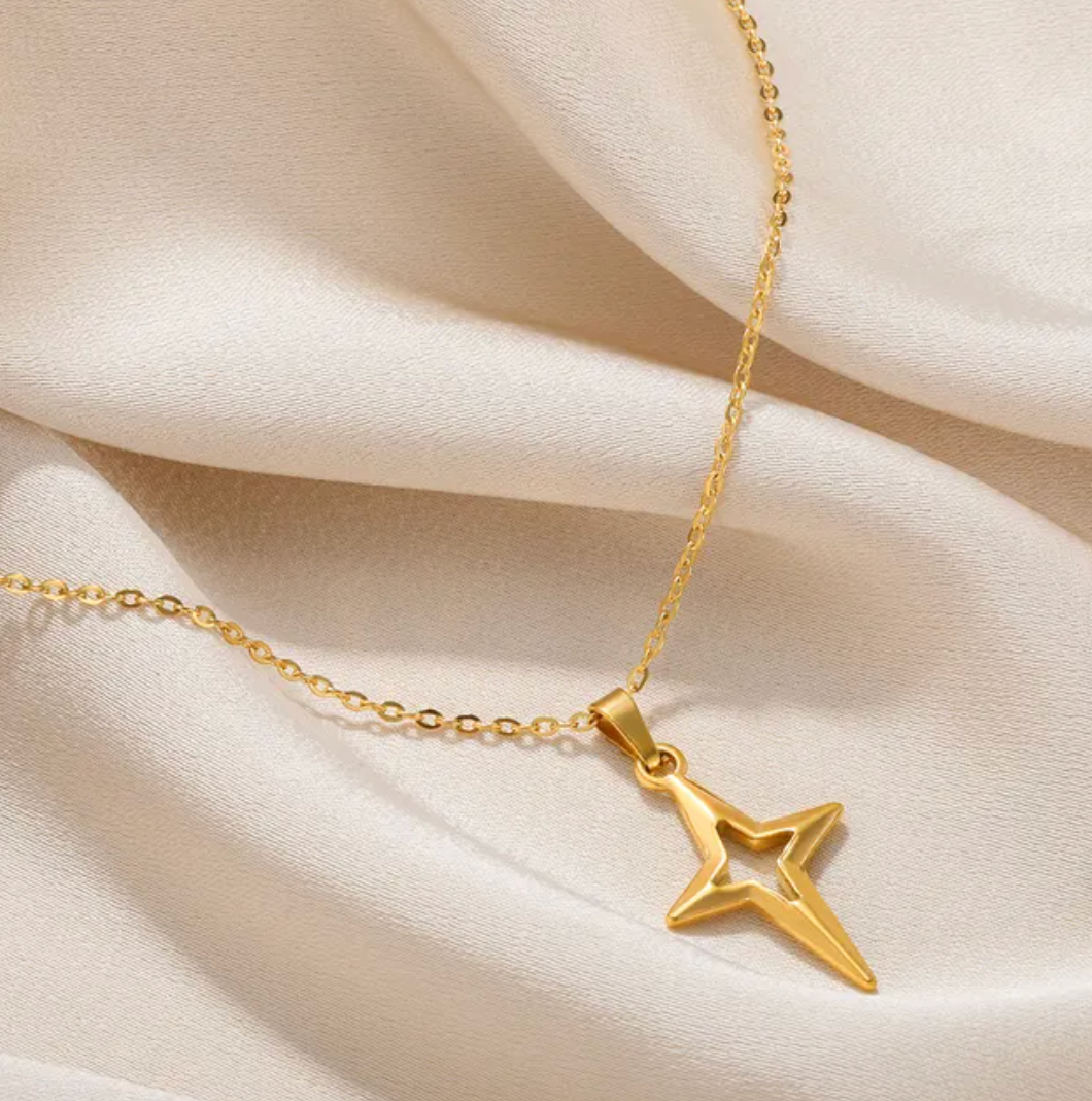 18K Gold Plated Necklace with Shooting Star