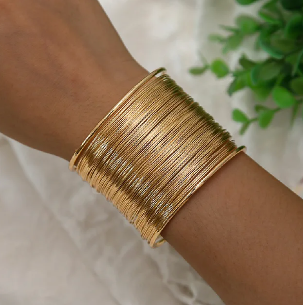 Thick 18K Gold Plated Mesh Bracelet