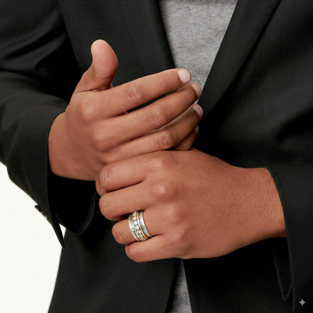 Vintage Gold and Silver Ring with Zirconia