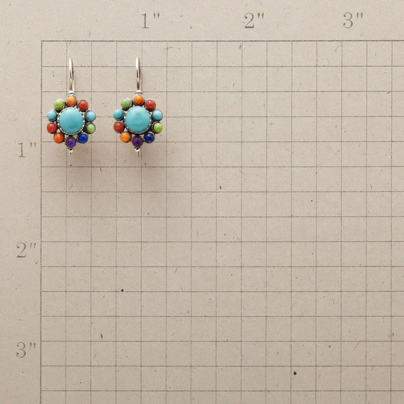 Multicolor Round Turquoise Earrings