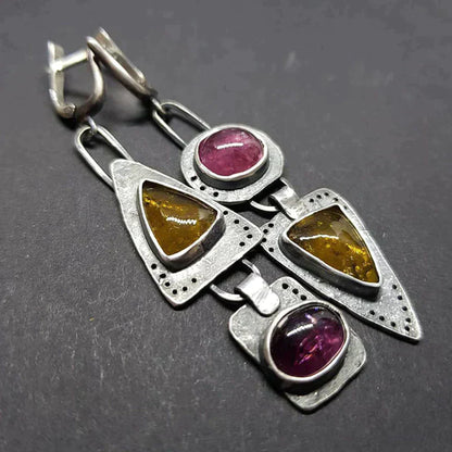 Vintage Geometric Triangular Earrings