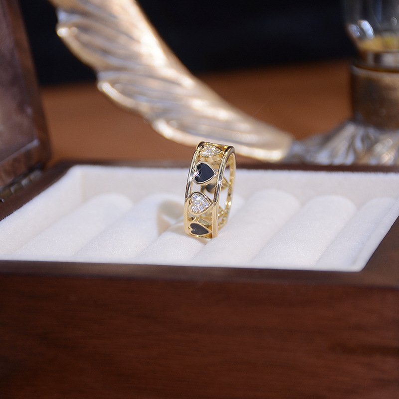 Open Heart Ring with Inlaid Zirconia