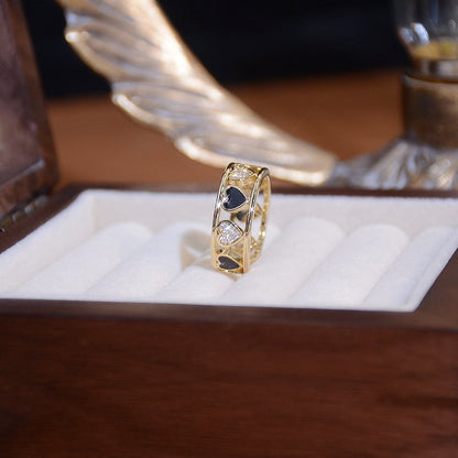 Open Heart Ring with Inlaid Zirconia