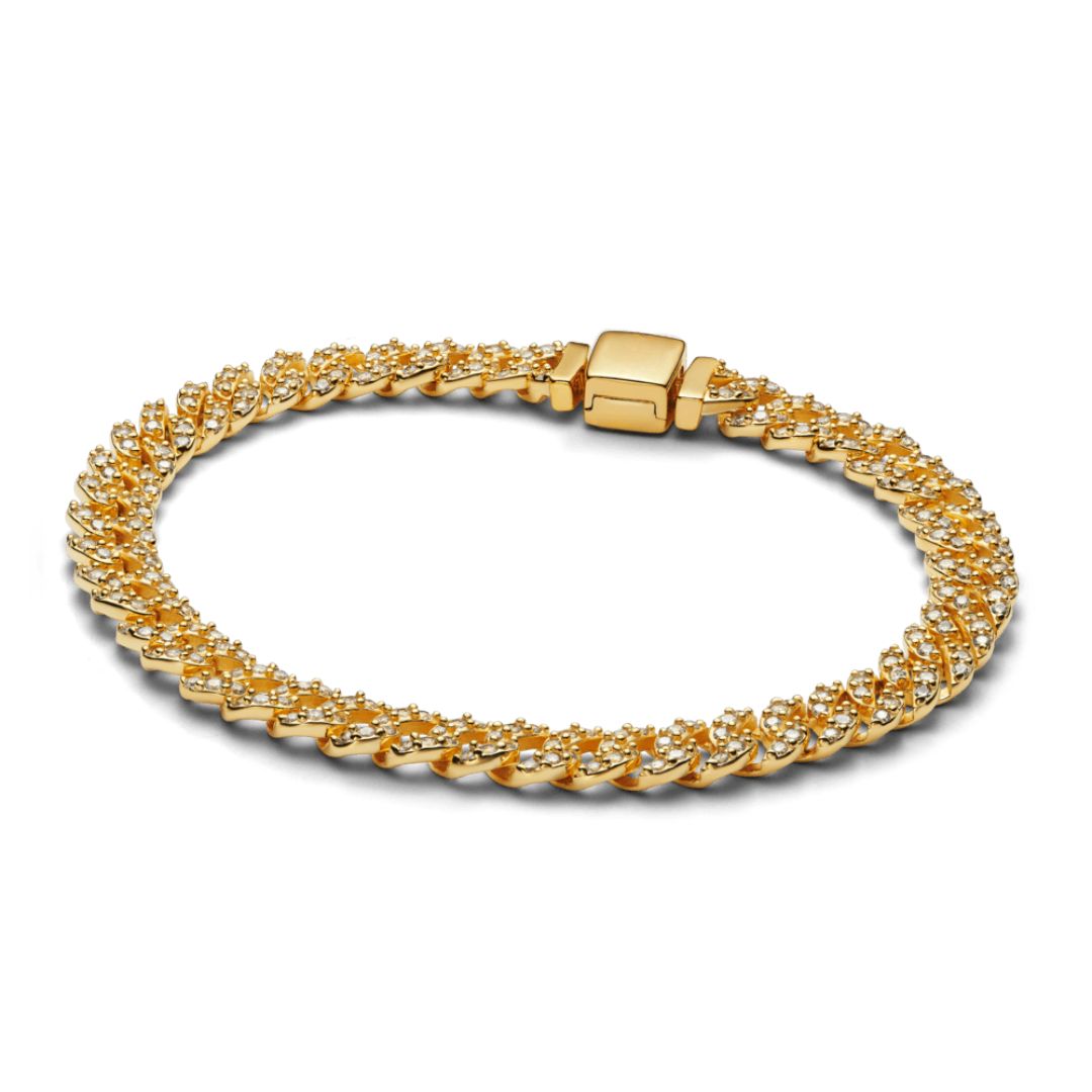 Pave Cuban Bracelet | White Gold