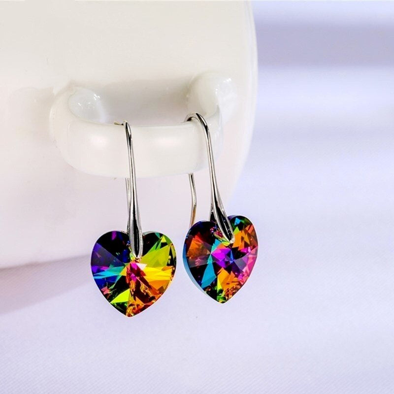 Handmade 925 Silver Heart-Shaped Earrings
