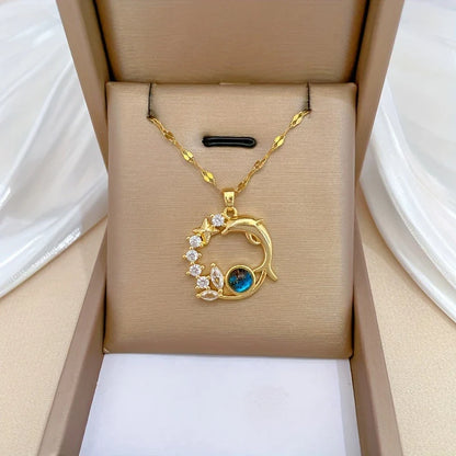 Elegant Dolphin Star Necklace