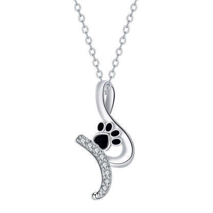 Cute Paw Print Pendant Necklace