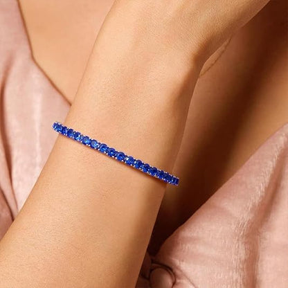 Sapphire Tennis Bracelet | White Gold
