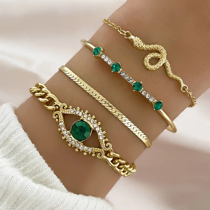 Serpina Veyra Bracelet Set | Gold