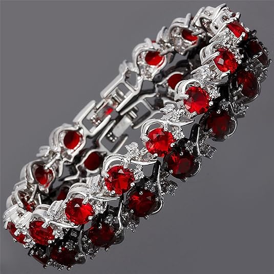 Ruby Vine Tennis Bracelet | White Gold