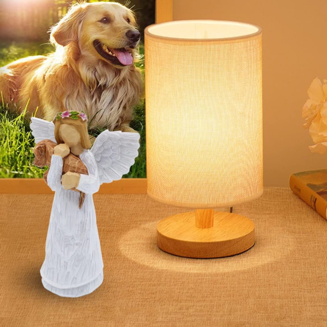Dog Memorial Gift Set with Angel of Friendship Figurine & Rainbow Bridge Chakra Bracelet