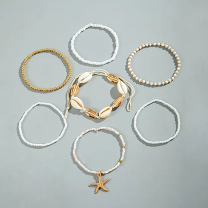 Set of 7 Elegant Summer Anklets