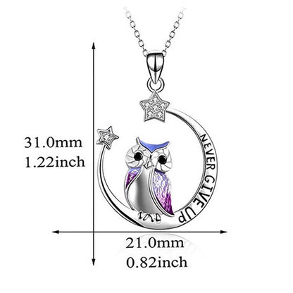 Lunar Owl Necklace - Never Give Up