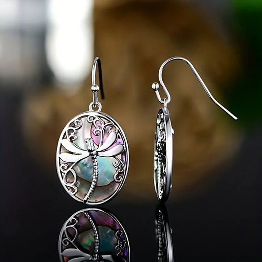 Abalone Shell Dragonfly Earrings – Symbol of Renewal & Grace