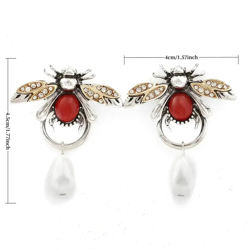Vintage Bee Drop Earrings