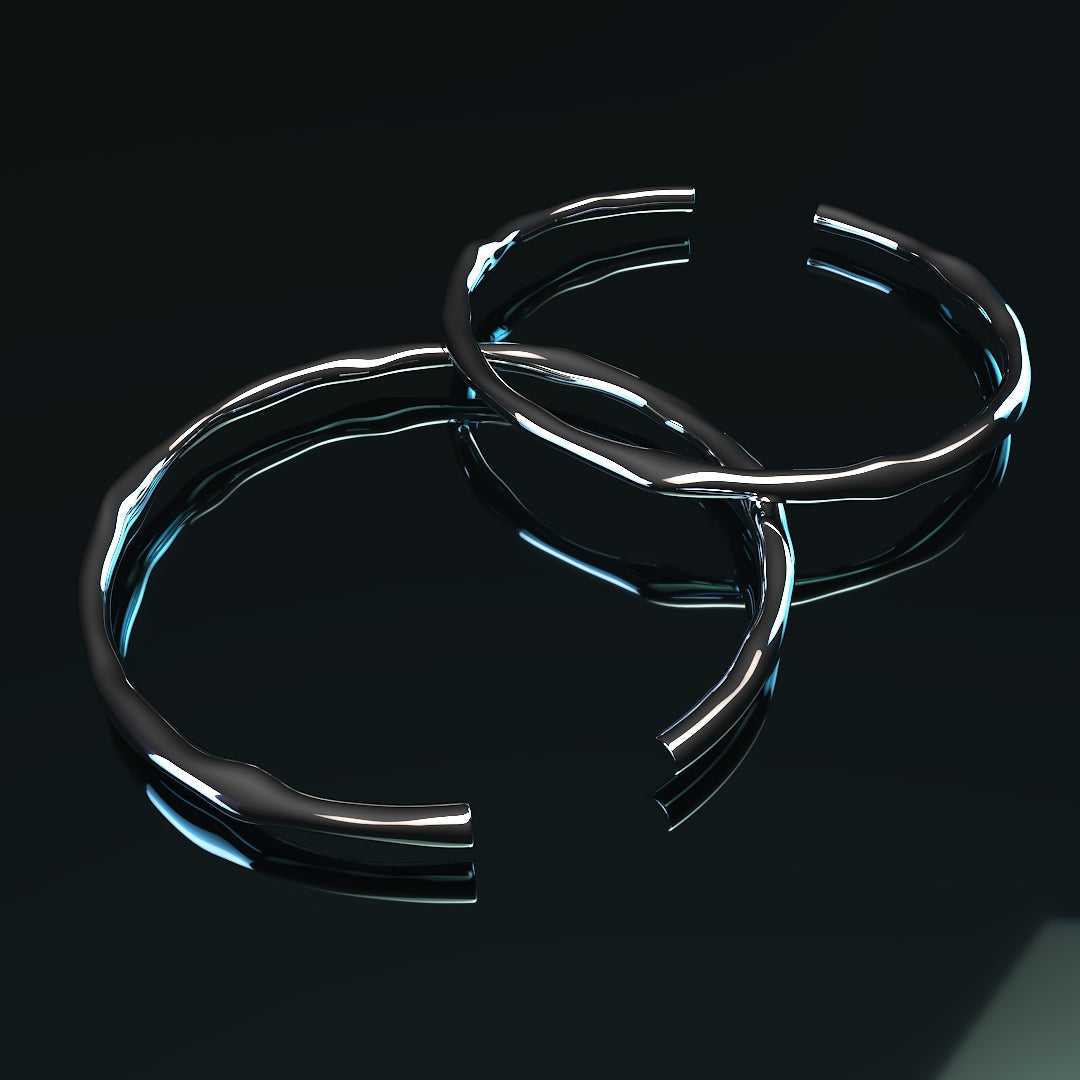 Thick Adjustable Irregular 925 Silver Bracelet