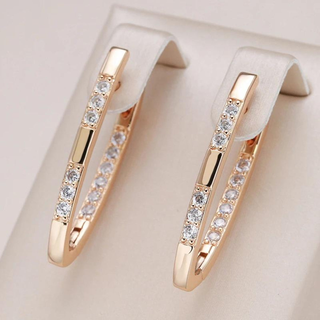 Elegant Zirconia Gold Earrings