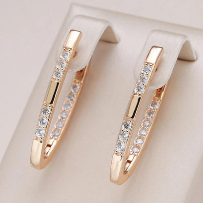 Elegant Zirconia Gold Earrings