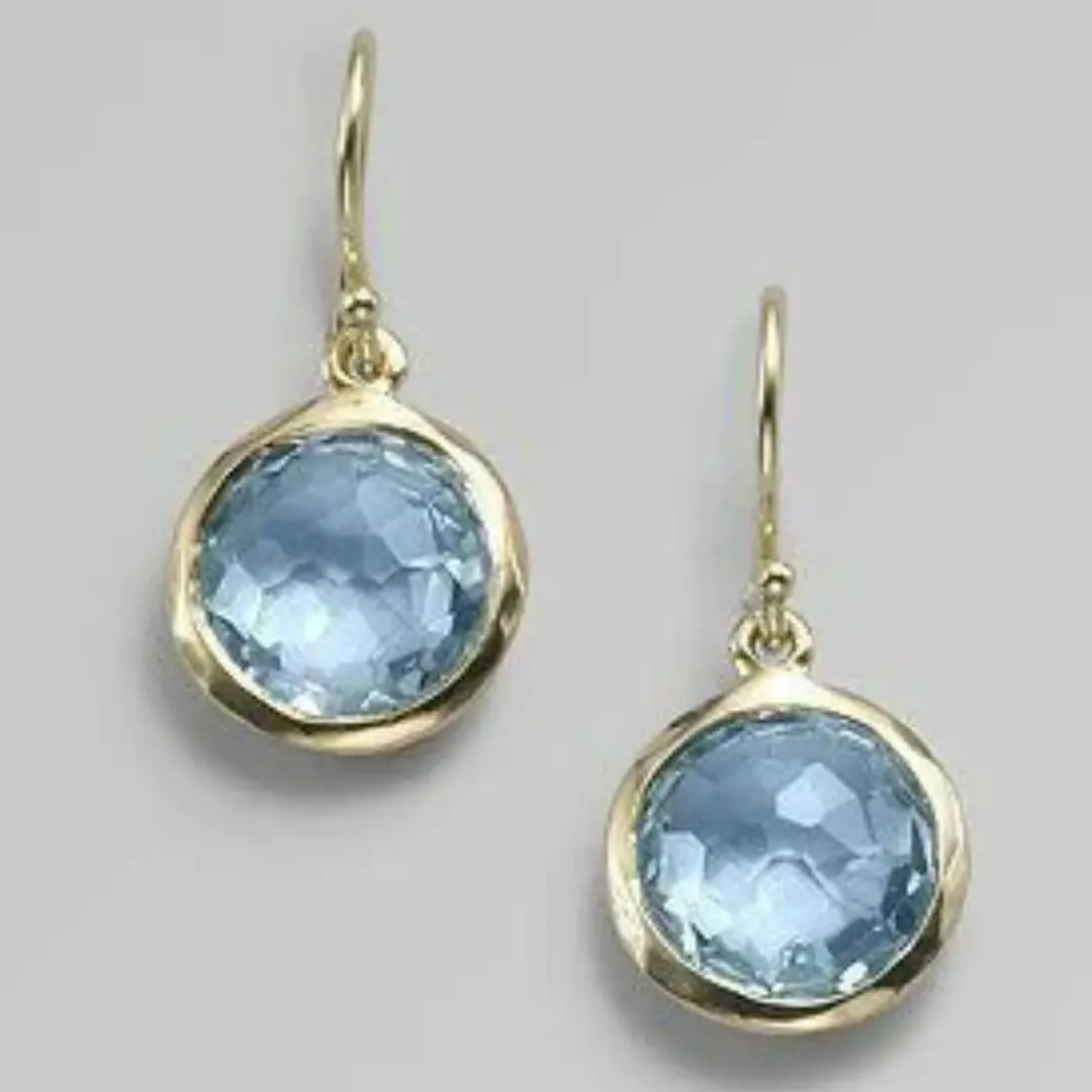Vintage Light Blue Crystal Earrings