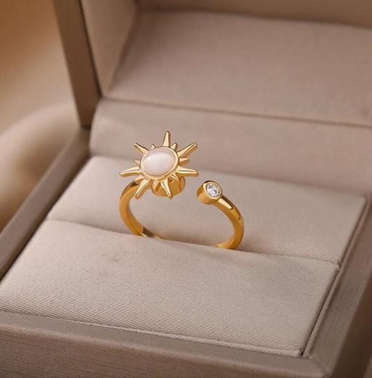 18K Gold Plated Moonstone Ring
