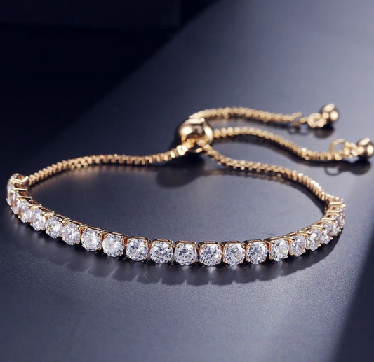 18K Gold Bracelet Full of Strass