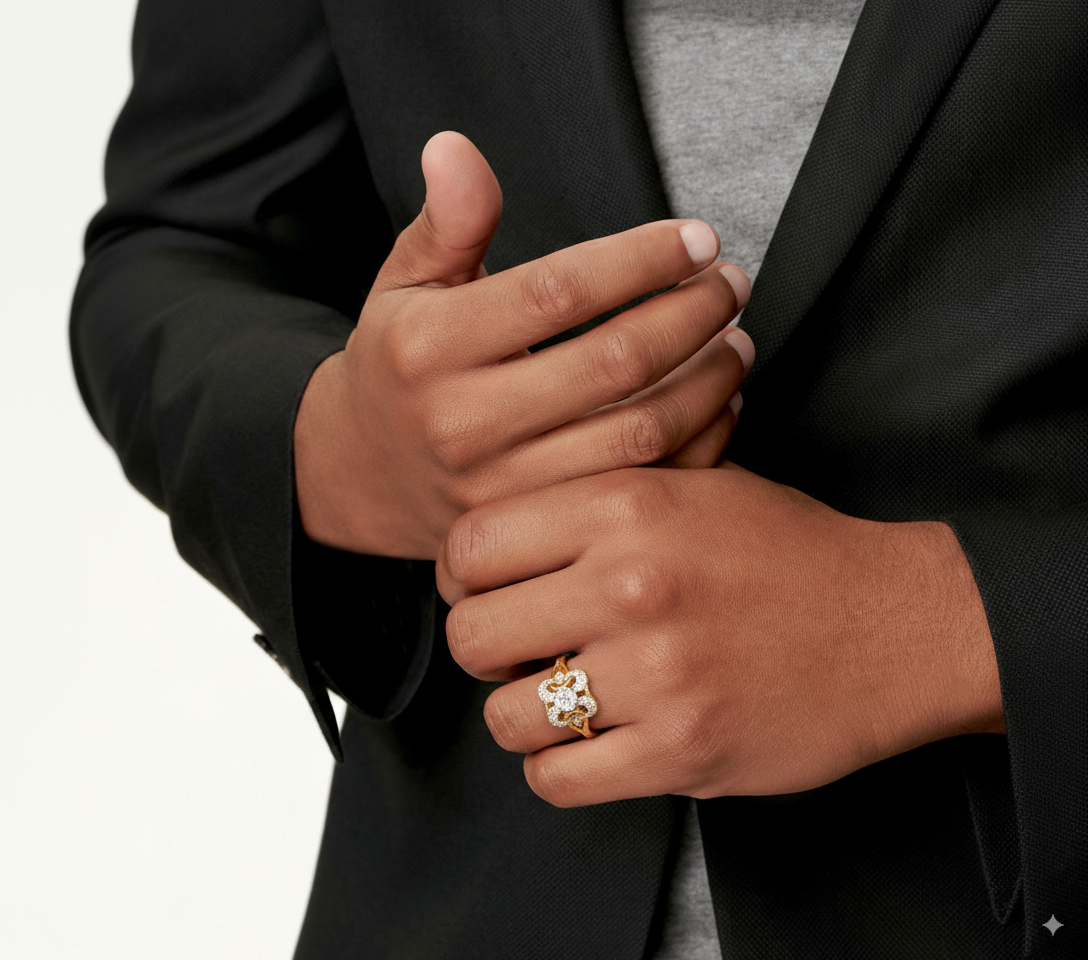 Vintage Gold Ring with Zirconia