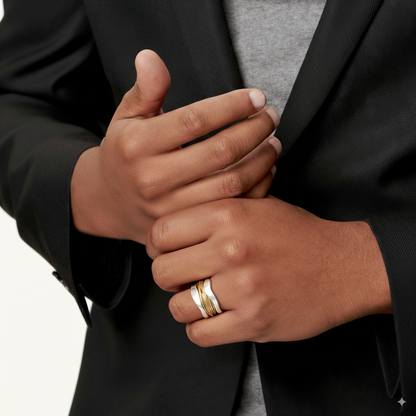 Vintage Silver Gold Thread Ring