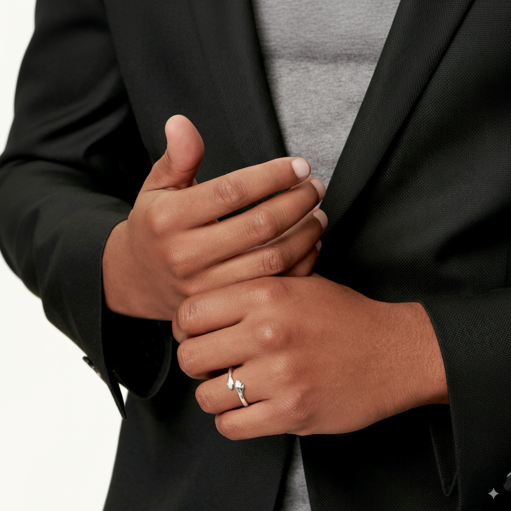 Adjustable Embrace Silver Ring