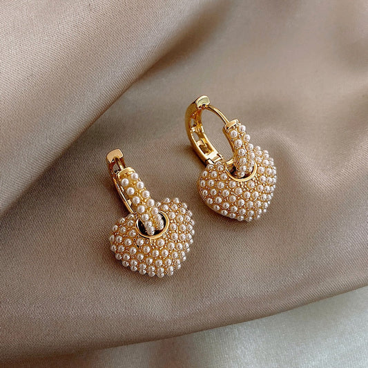 Love Pearls Gold Earrings