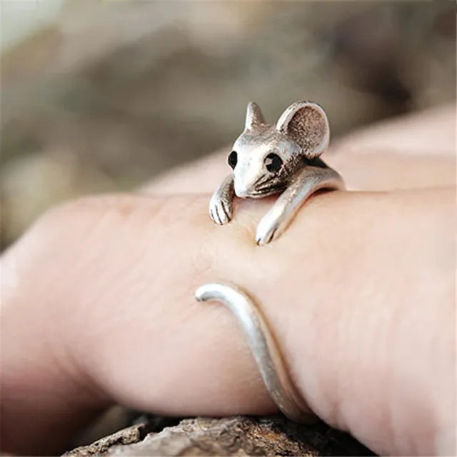 Vintage Mouse Silver Ring