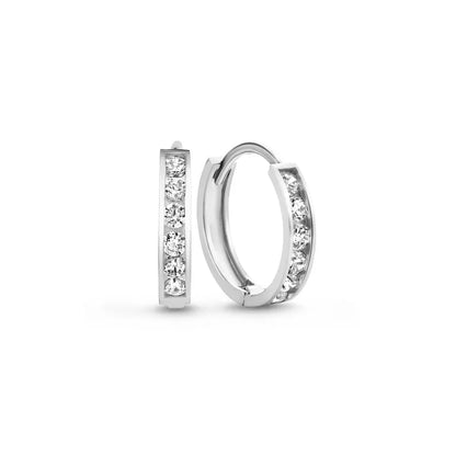 Dara Brillane Stone Earrings Set | White Gold