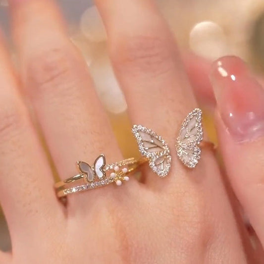 Twin Rings with Elegant Flutter Design
