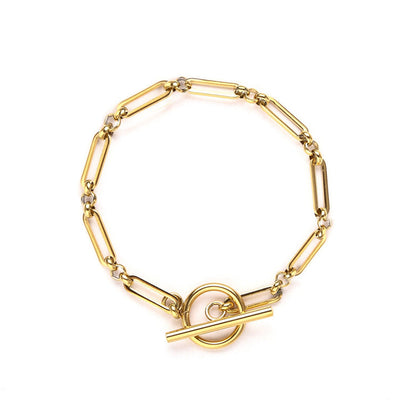 Link T-Bar Bracelet | White Gold