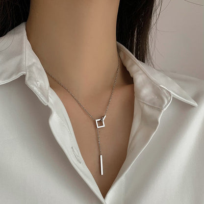 Geometric Silver Necklace
