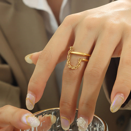 Magnifique Twisted Chain Gold Ring
