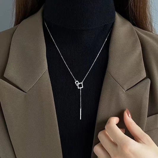 Geometric Silver Necklace