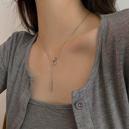Geometric Silver Necklace