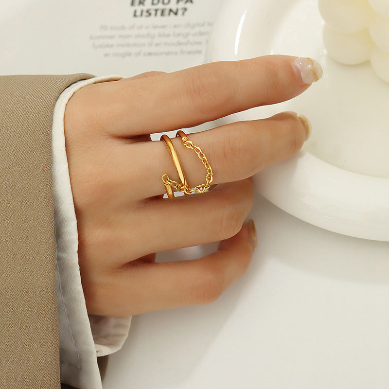 Magnifique Twisted Chain Gold Ring