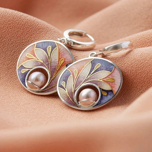 Vintage Acrylic Earrings with Pearls