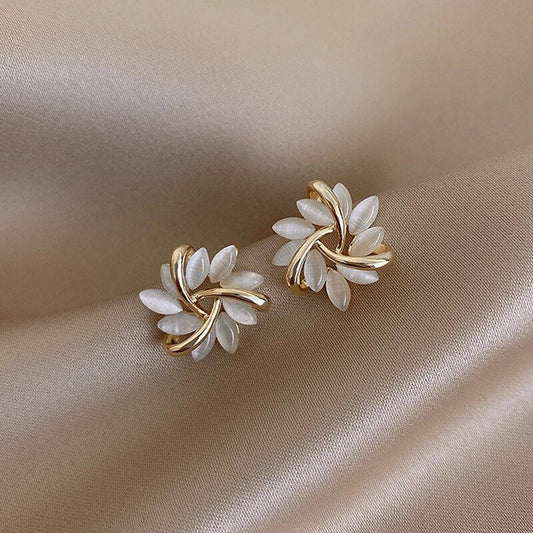 Elegant Nut Earrings in Gold and Silver