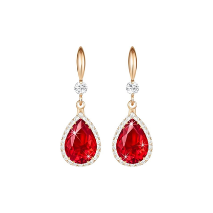 Ruby Teardrop Earrings | Rose Gold