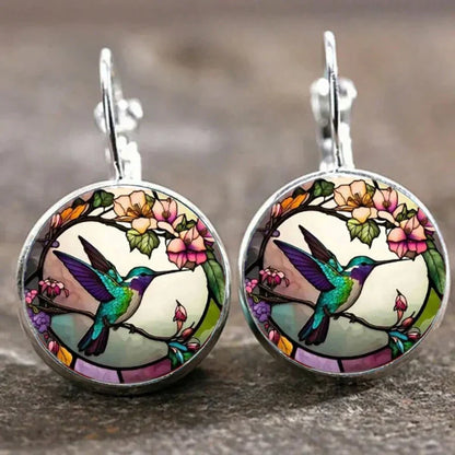Hummingbird Glass Dome Pendant Necklace