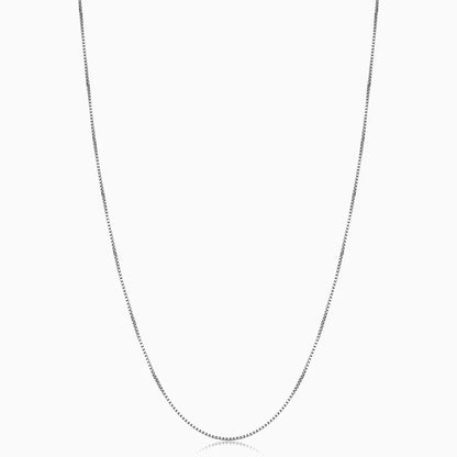 Bodega Box Necklace | White Gold