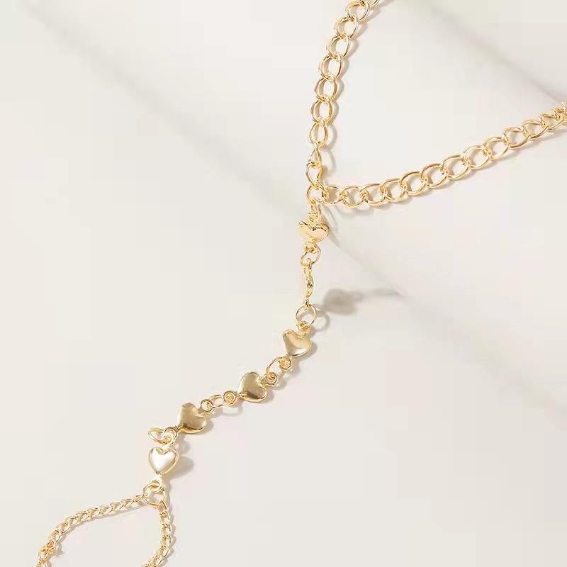 Vivid Hearts Finger Chain Bracelet