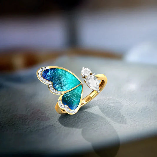 Blue Butterfly Dreams Ring