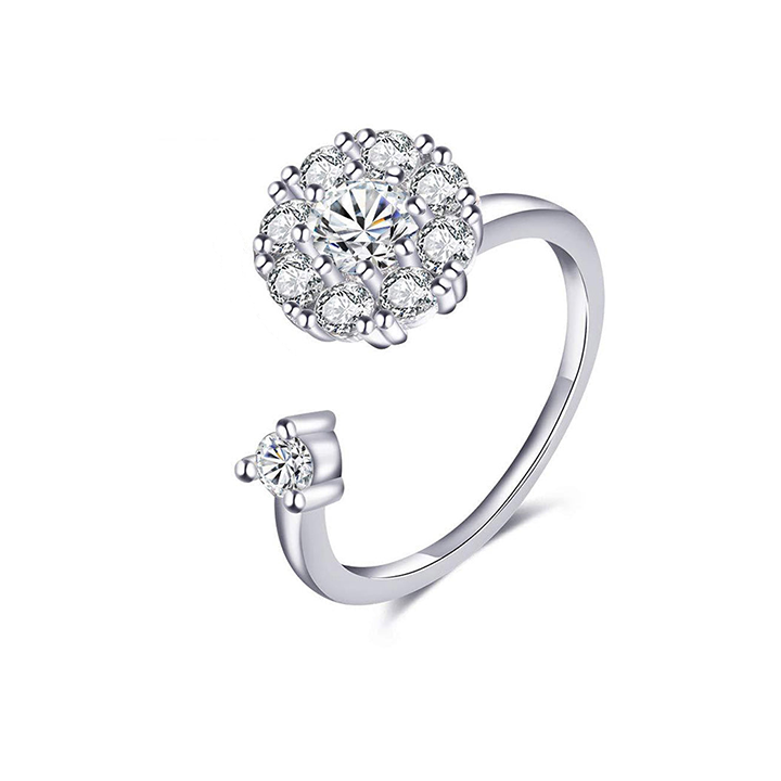 Anxiety Spinner Ring with Zirconia