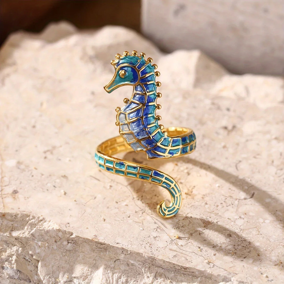 Adjustable Seahorse Bohemian Style Ring