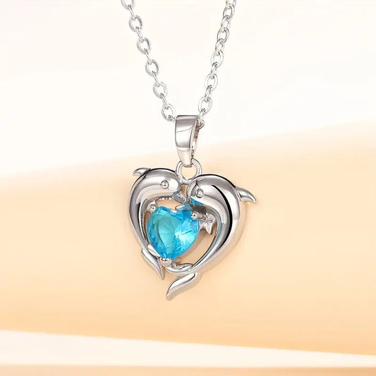 Oceanheart Twins Necklace | White Gold